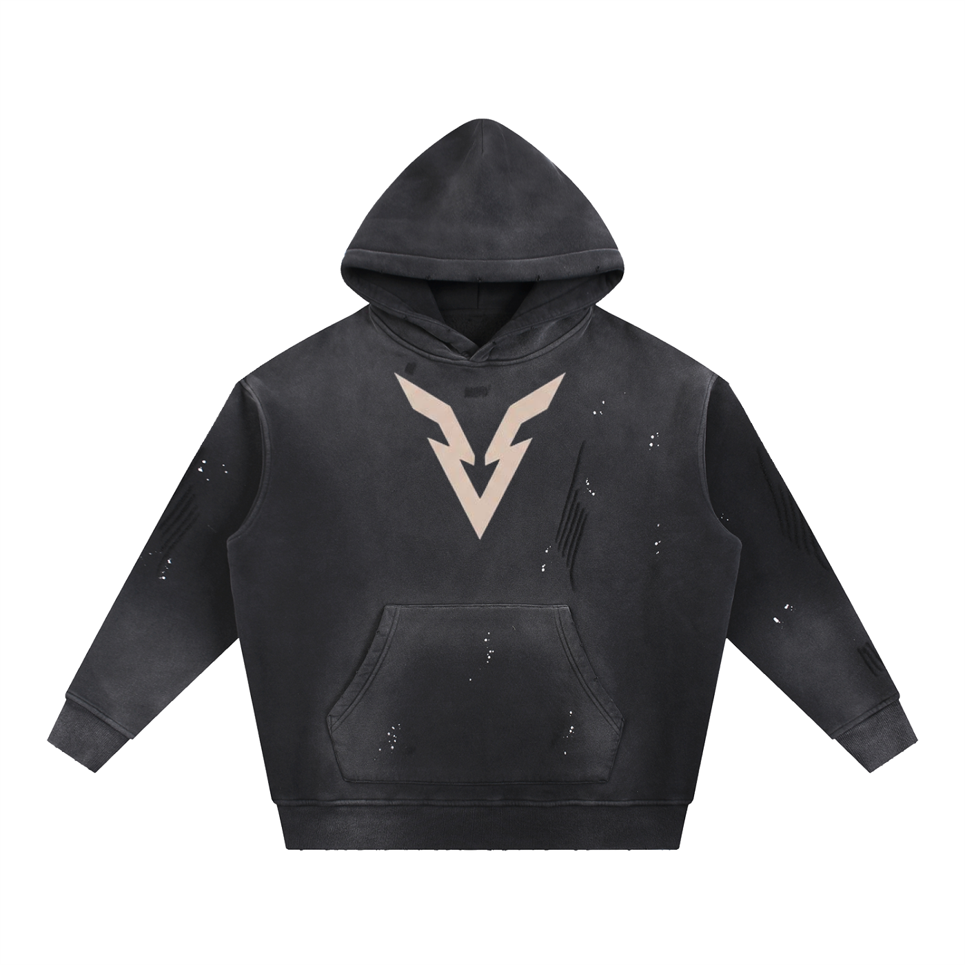 Vyora Vintage Washed Frayed Fleece Hoodie